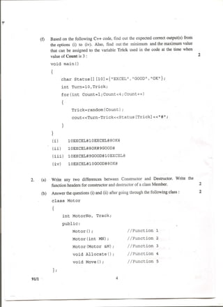 CBSE XII COMPUTER SCIENCE QUESTION PAPER | PDF