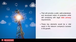 That will provide a solid, well-understood,
and structured notion of protection while
still complying with legal data privacy
requirements.
These key elements would be a vital
asset in the telecom company's success
in 5G growth.
 