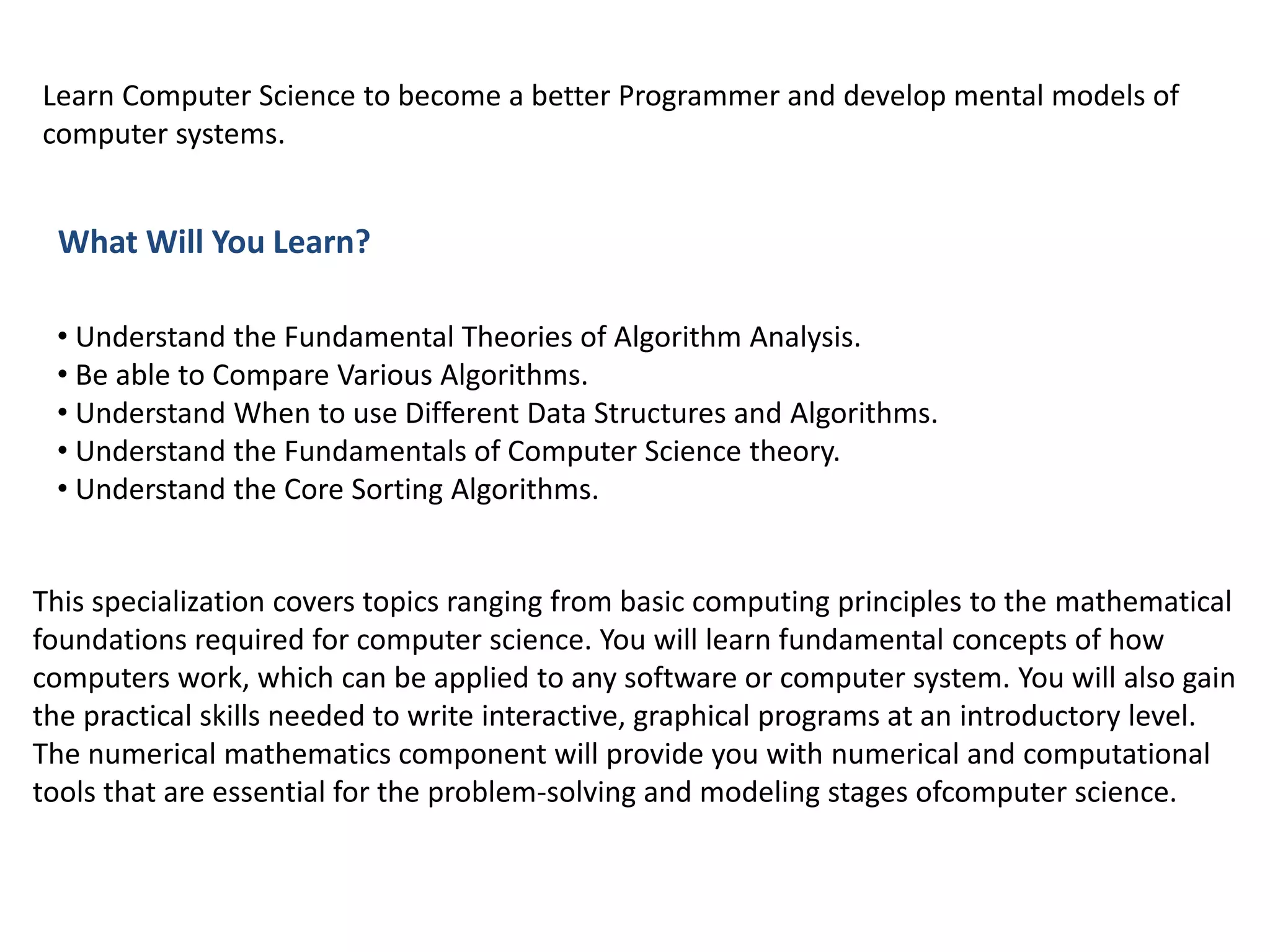 Computer science fundamental | PPTX | Programming Languages | Computing