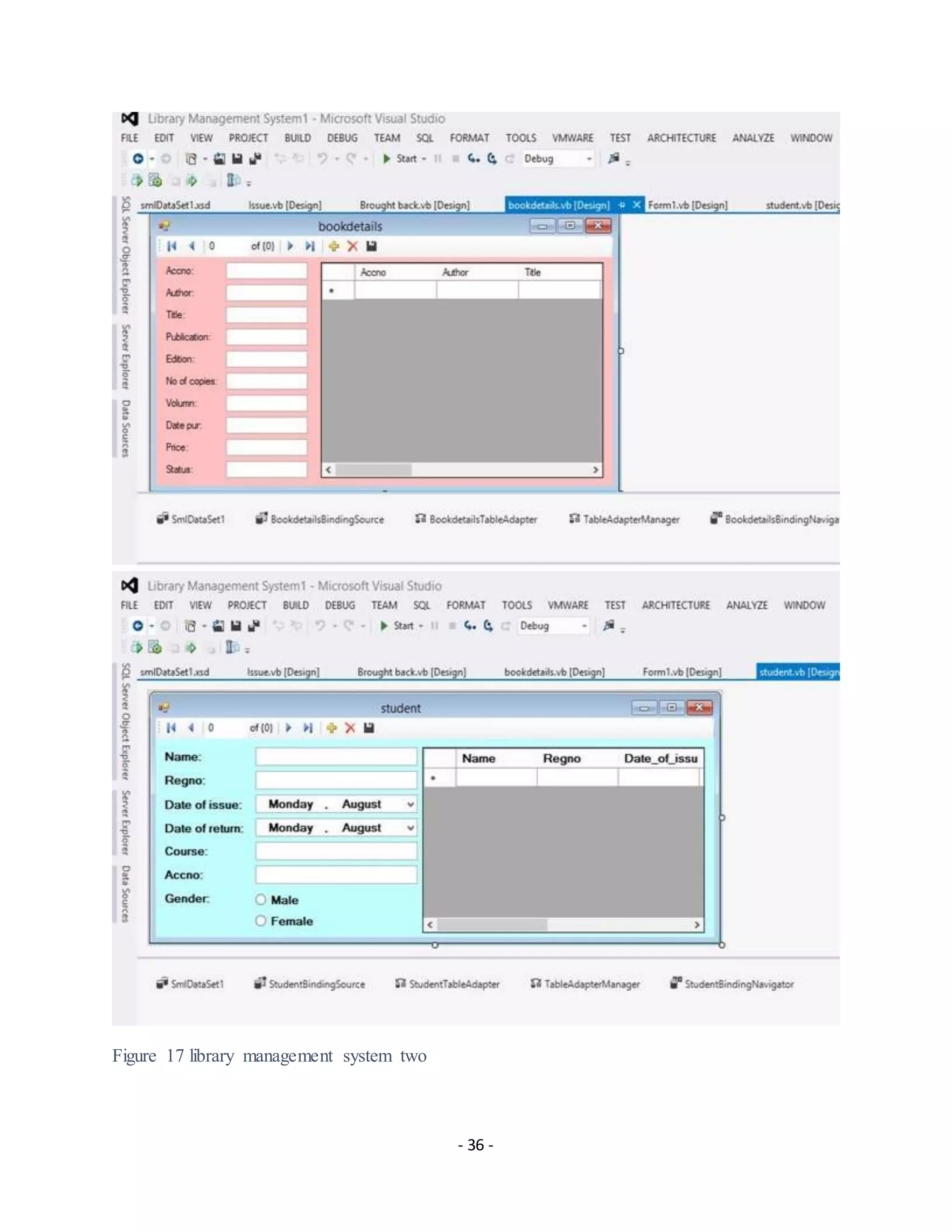 - 36 -
Figure 17 library management system two
 