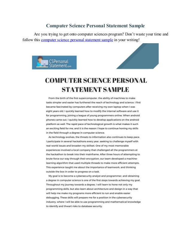 personal statement examples for computing