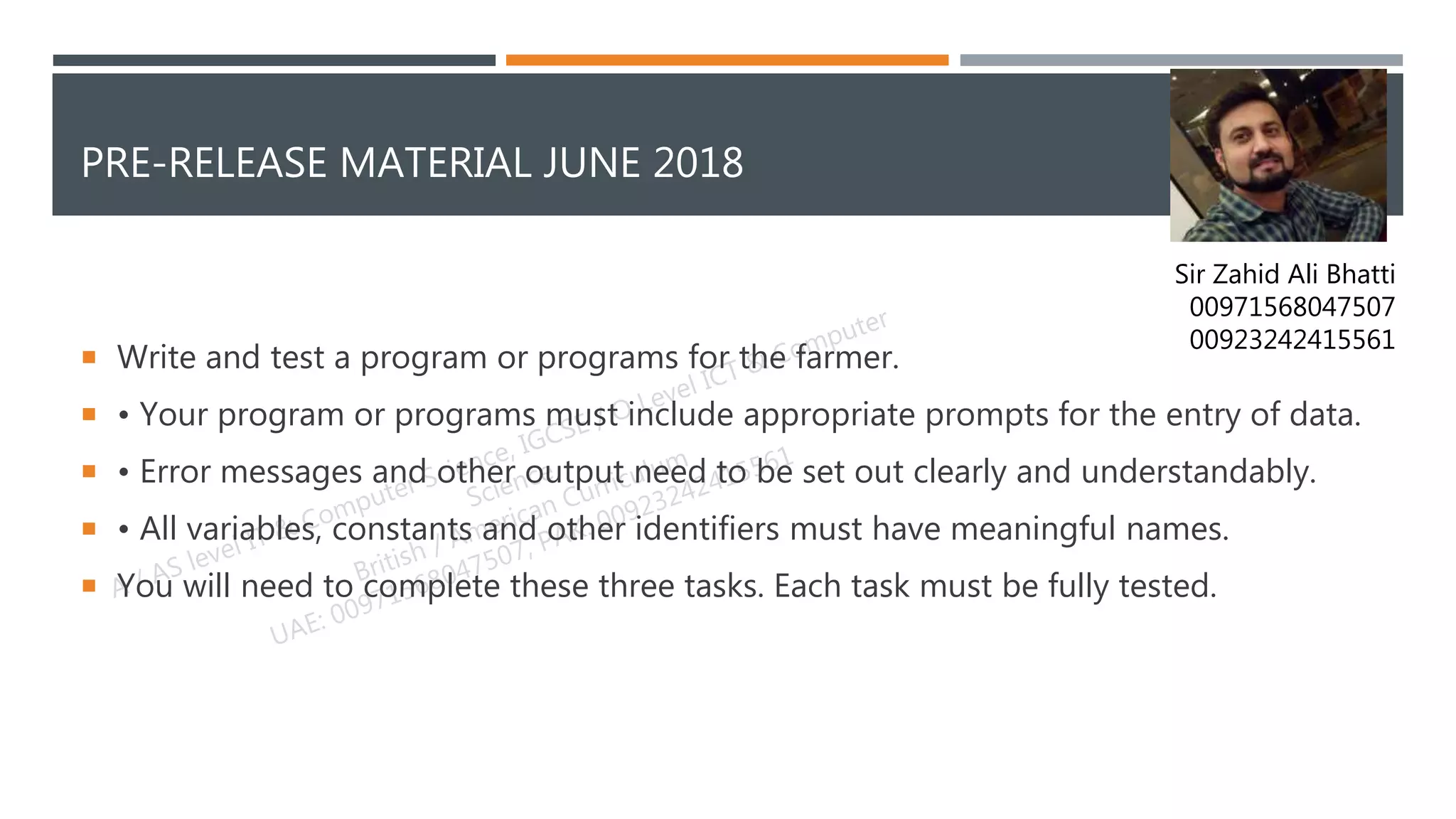 Computer science pre release material june 2018 | PPT