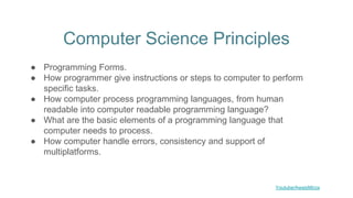 Computer science principals in terms of Programming | PPT