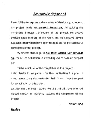 Computer science project on Online Banking System class 12 | PDF