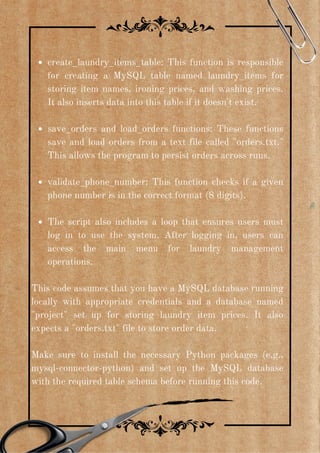 Computer Science Project- Laundry Management System