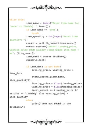Computer Science Project- Laundry Management System