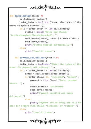 Computer Science Project- Laundry Management System