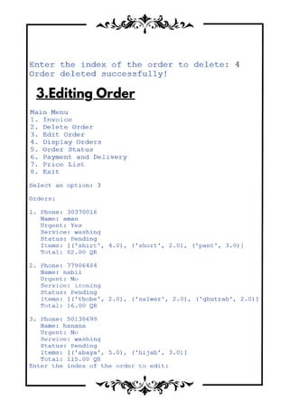 Computer Science Project- Laundry Management System