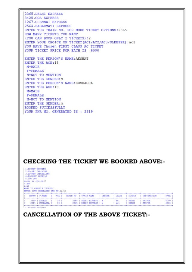 Computer Science Project Of Railway Reservation System Python Computer Science Project Of Railway Reservation System Python
