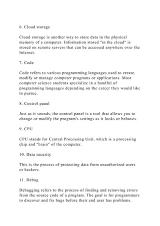 Computer Science Terms Need To know AboutHave you ever spent.docx
