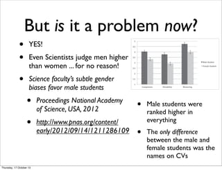 In addition to determining whether faculty expressed a bias
against female students, we also sought to identify the proces...