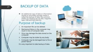 Backup Files Computer Science Computer security | PPTX