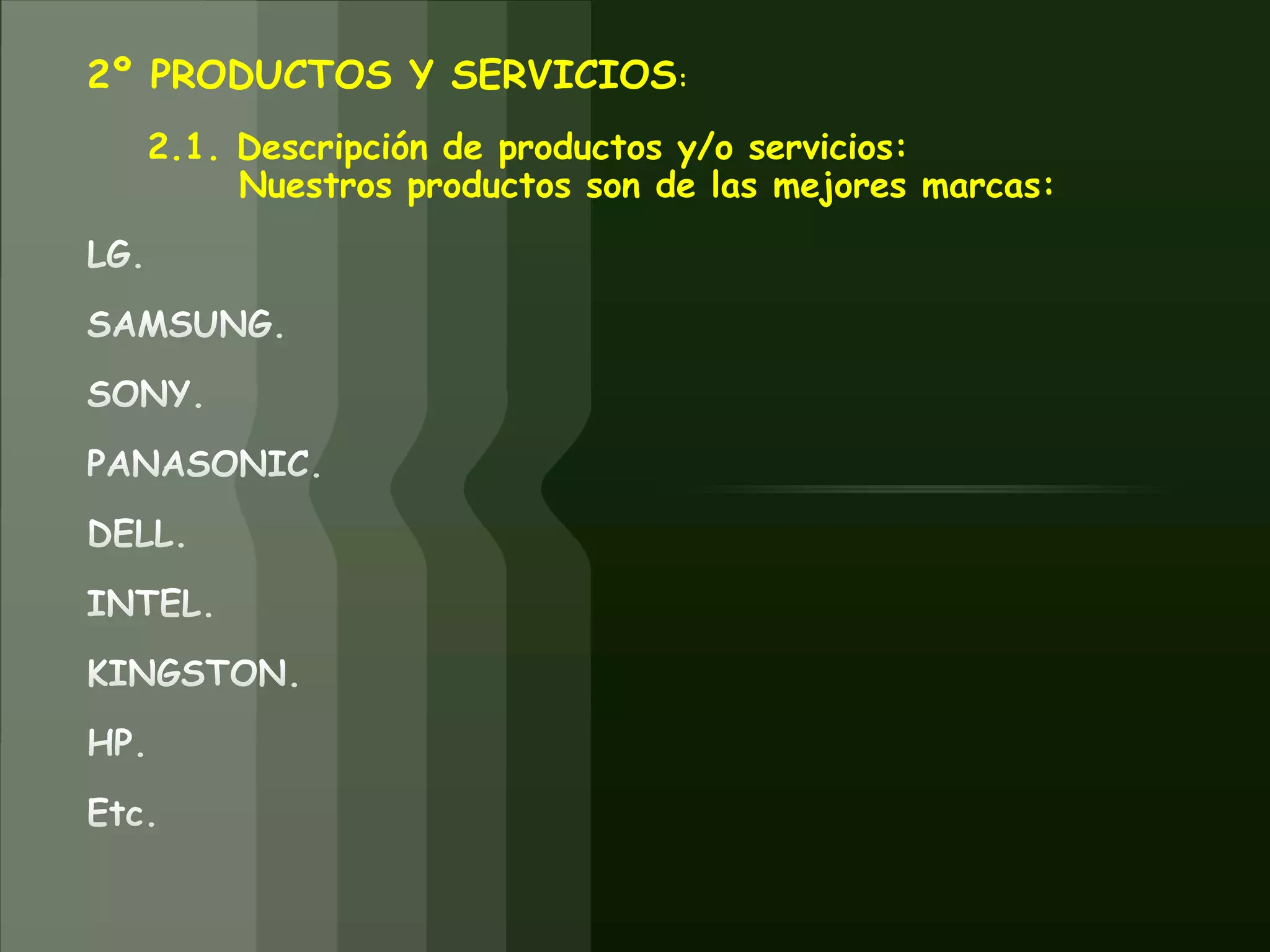 1º DESCRIPCION DEL NEGOCIO:1.1. HISTORIA DEL NEGOCIO:COMPUTER SERVICE S.R.L es una empresa que fue creada el 01 de abril del 2010  por los socios :Diego López Marín	 (Ing. De Sistemas e Informática)