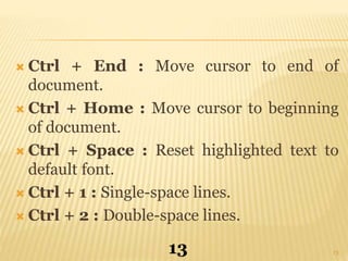 Computer shortcut keys | PPTX