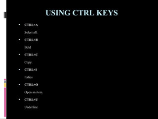 Computer Knowledge Ctrl Computer shortcuts | PPT