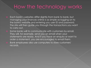 Computers in banking | PPTX