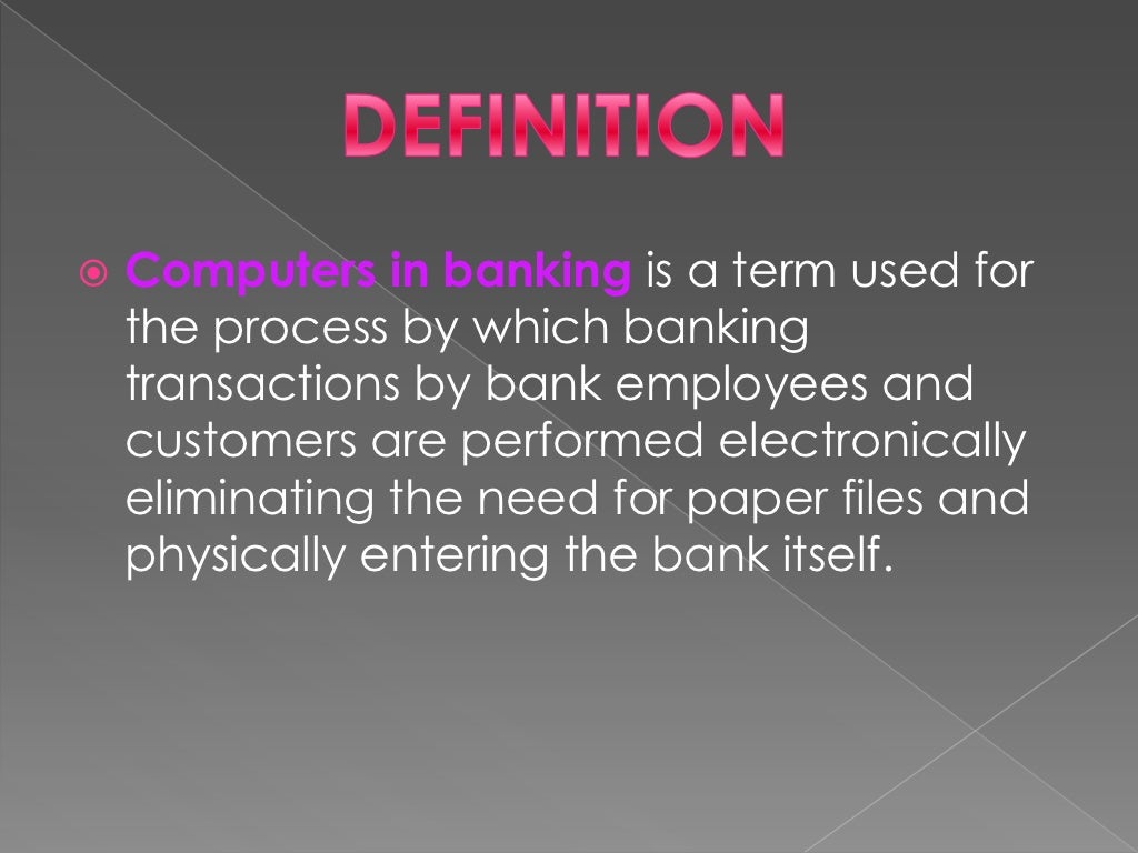 Computers in banking