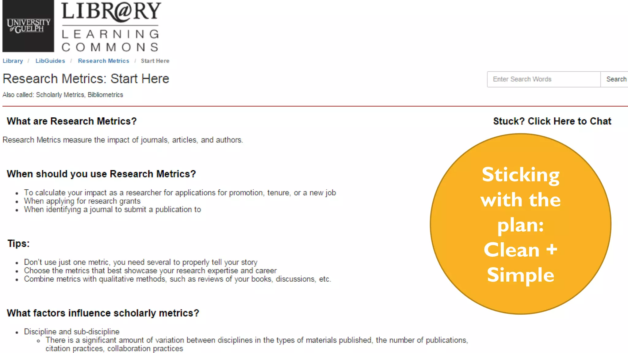 Sticking
with the
plan:
Clean +
Simple
 