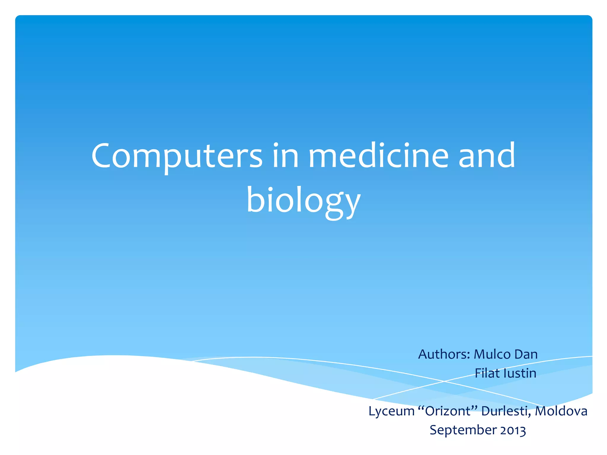 Computers in medicine and biology PPTX Medical Tests Medical Health