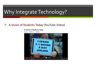 Why Integrate Technology? A Vision of Students Today  (YouTube Video) 