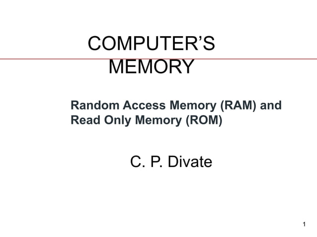 Introduction To Computer S Memory Ram And Rom Ppt Introduction To Computer S Memory Ram And Rom Ppt
