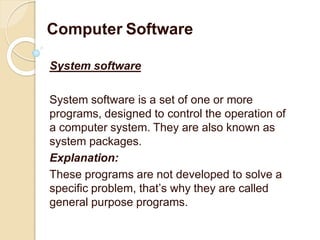 computer software in Computer Fundamentals | PPTX
