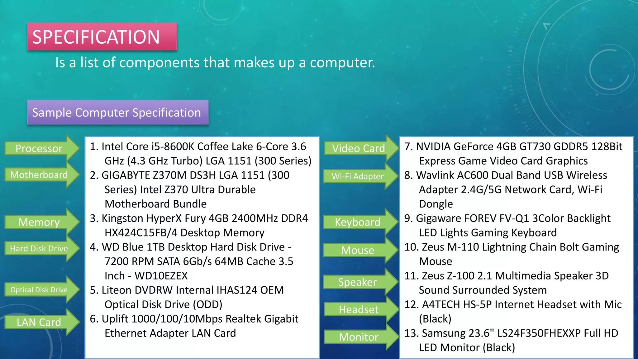 Computer specifications | PPTX