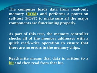 Computer start up process | PPTX | Operating Systems | Computer ...