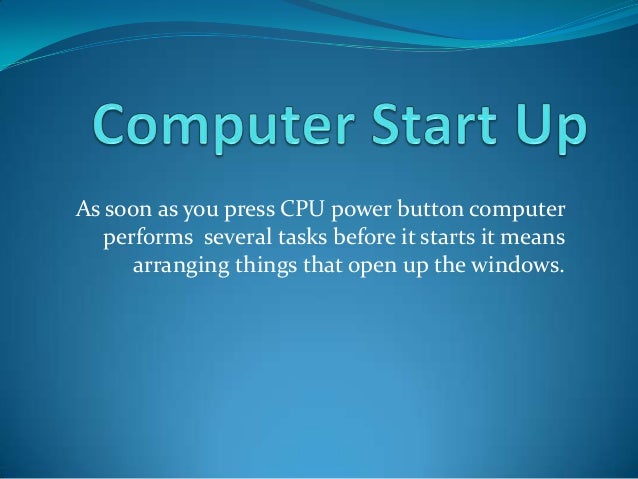 Computer start up process