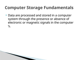The fundamentals of Computer Storage System | PPT