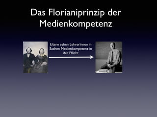 Das Florianiprinzip der
Medienkompetenz
Eltern sehen LehrerInnen in
Sachen Medienkompetenz in
der Pﬂicht
 
