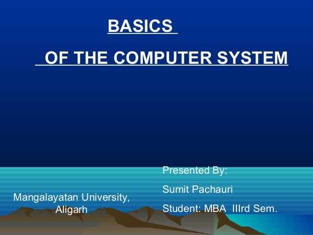 basics of computer system ppt