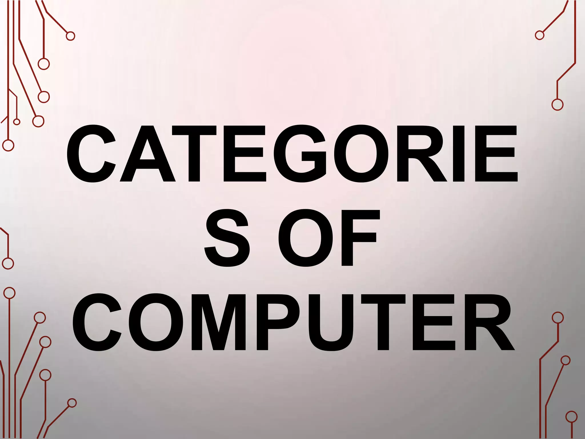 CATEGORIE
S OF
COMPUTER