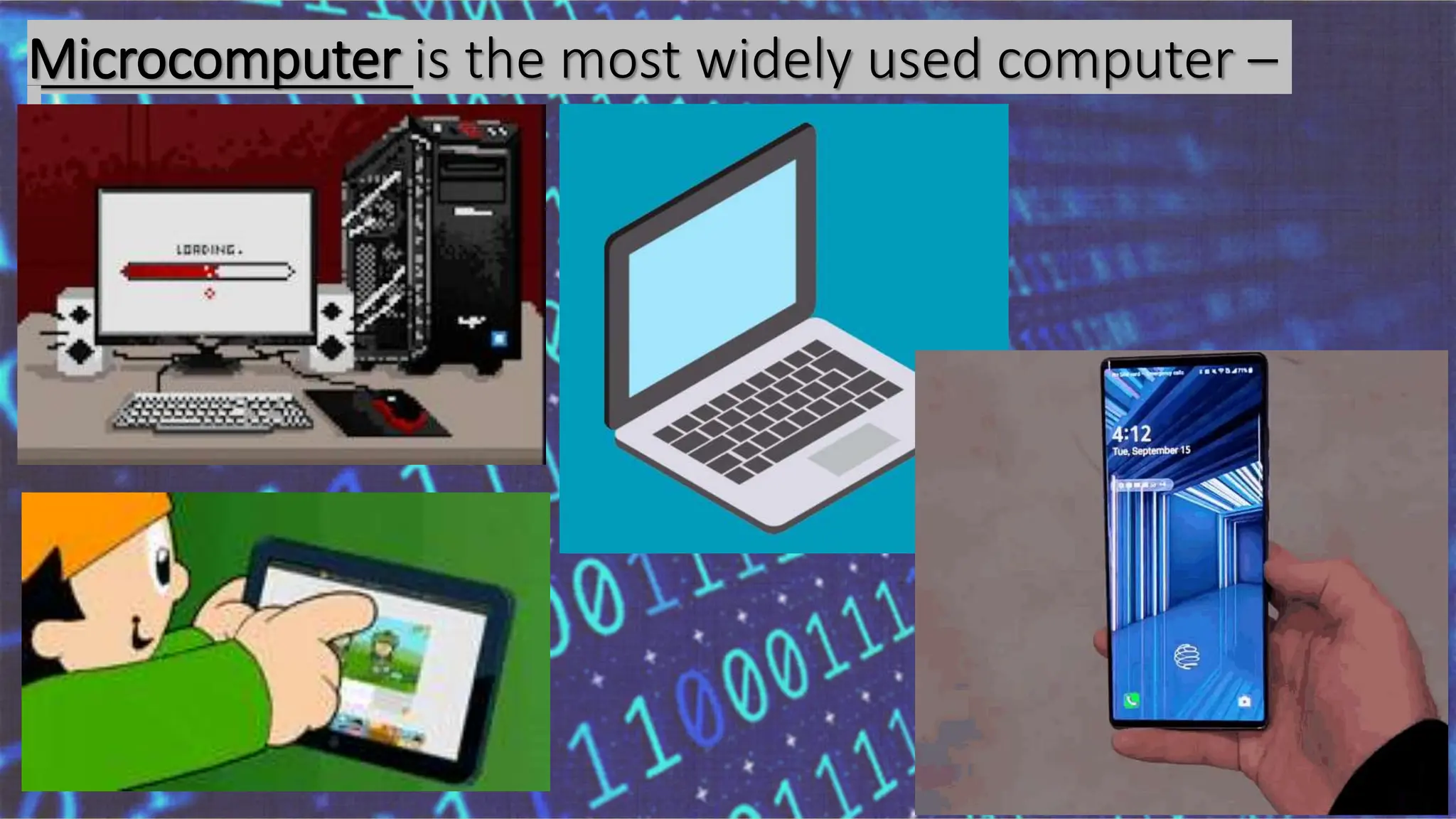 Microcomputer is the most widely used computer –
 