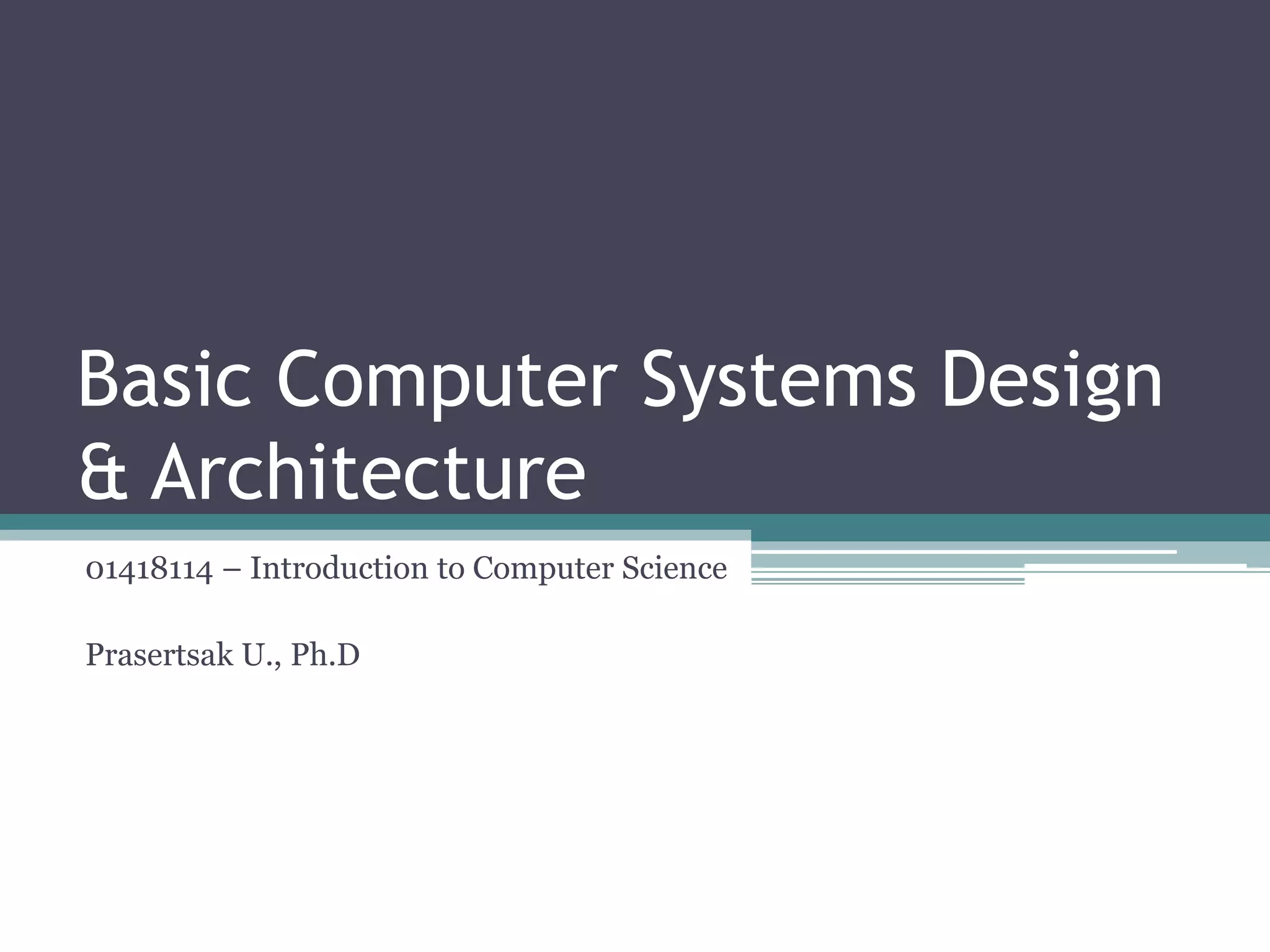 Computer systemarchitecture | PPT
