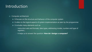 Computer System Architecture INTRODUCTION | PPT