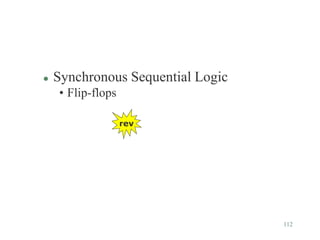 112
 Synchronous Sequential Logic
• Flip-flops
rev
 