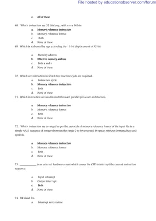 Computer system architecture mcq bank | PDF