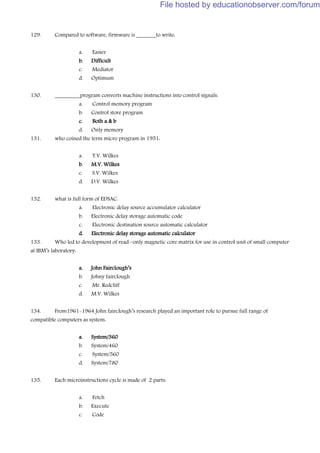 Computer system architecture mcq bank | PDF