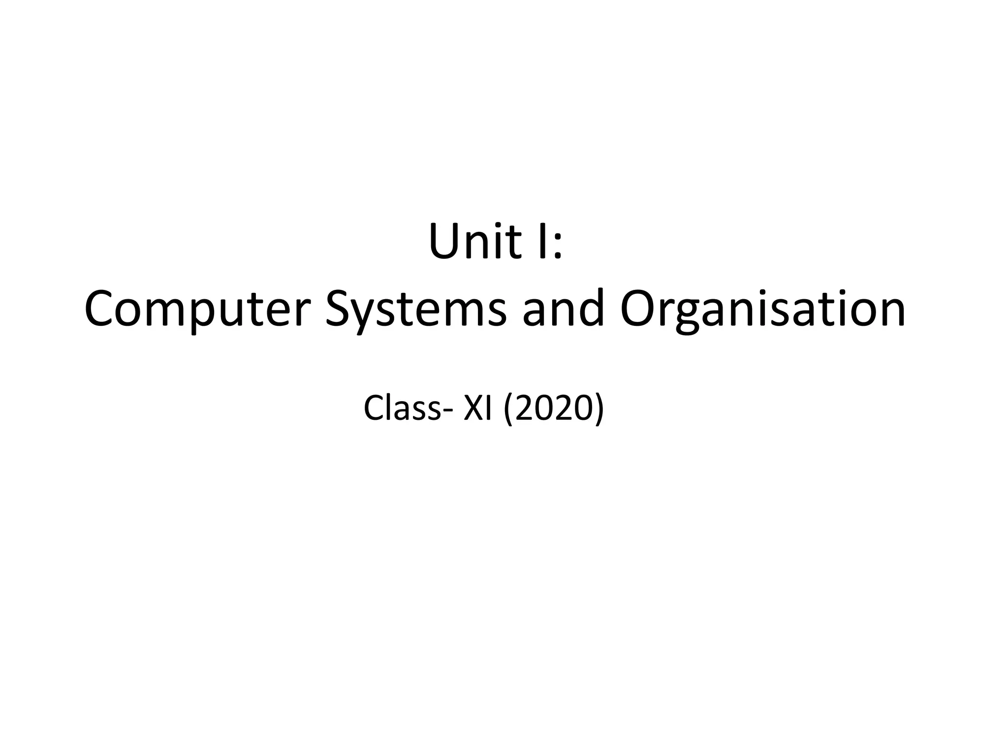 Computer system organization unit i chapter 1 | PPTX | Operating ...
