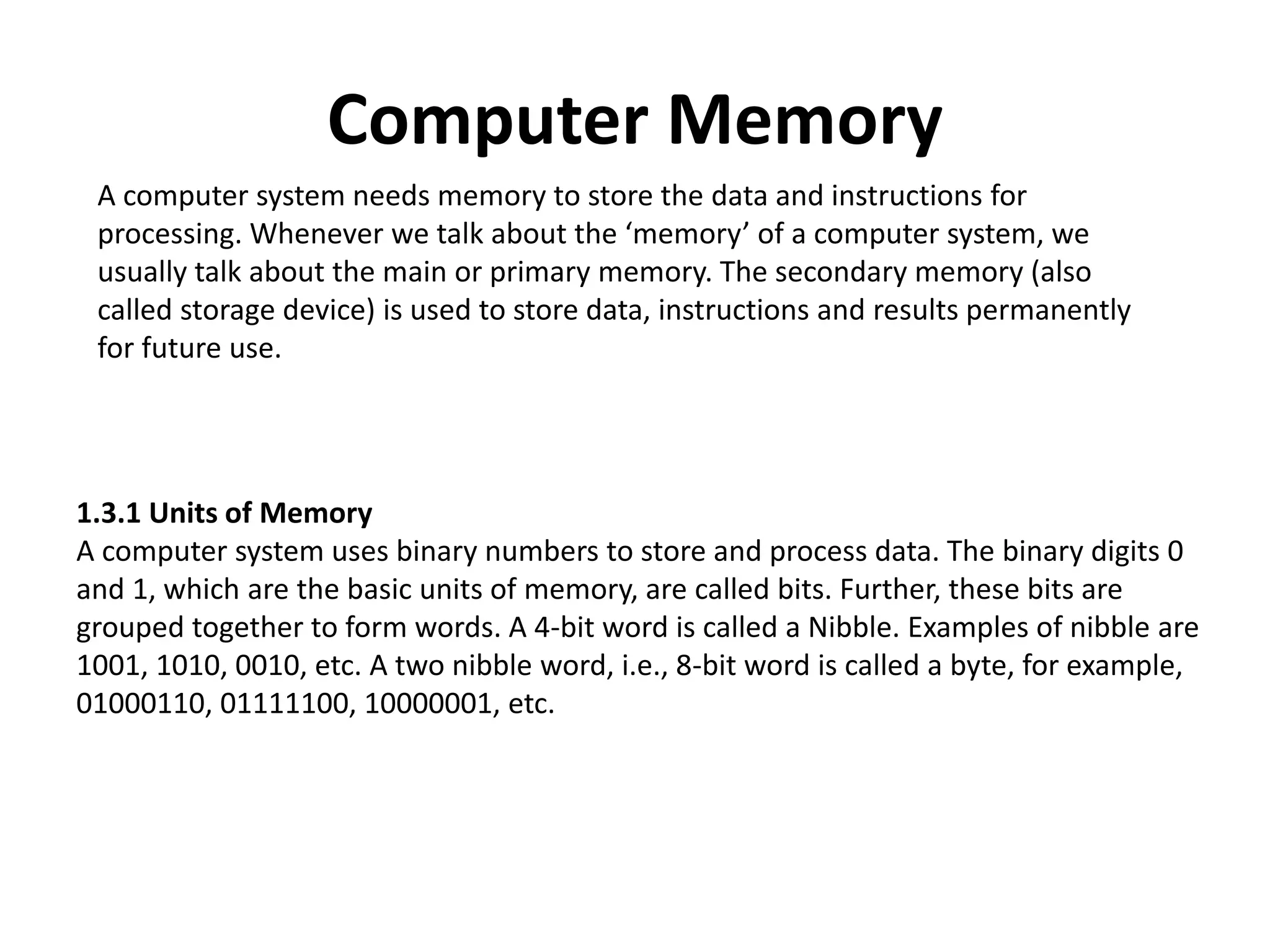 Computer system organization unit   i chapter 1
