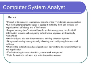 Computer System Analyst | PPT