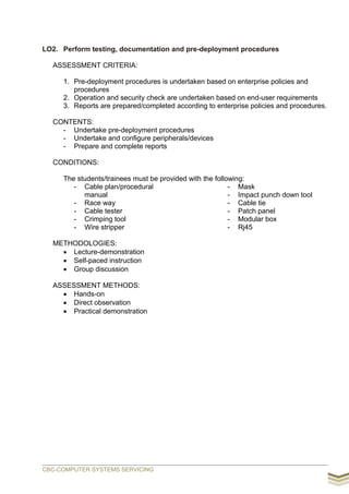 Perform Computer Testing And Documentation Module Computer systems servicing cbc | PDF