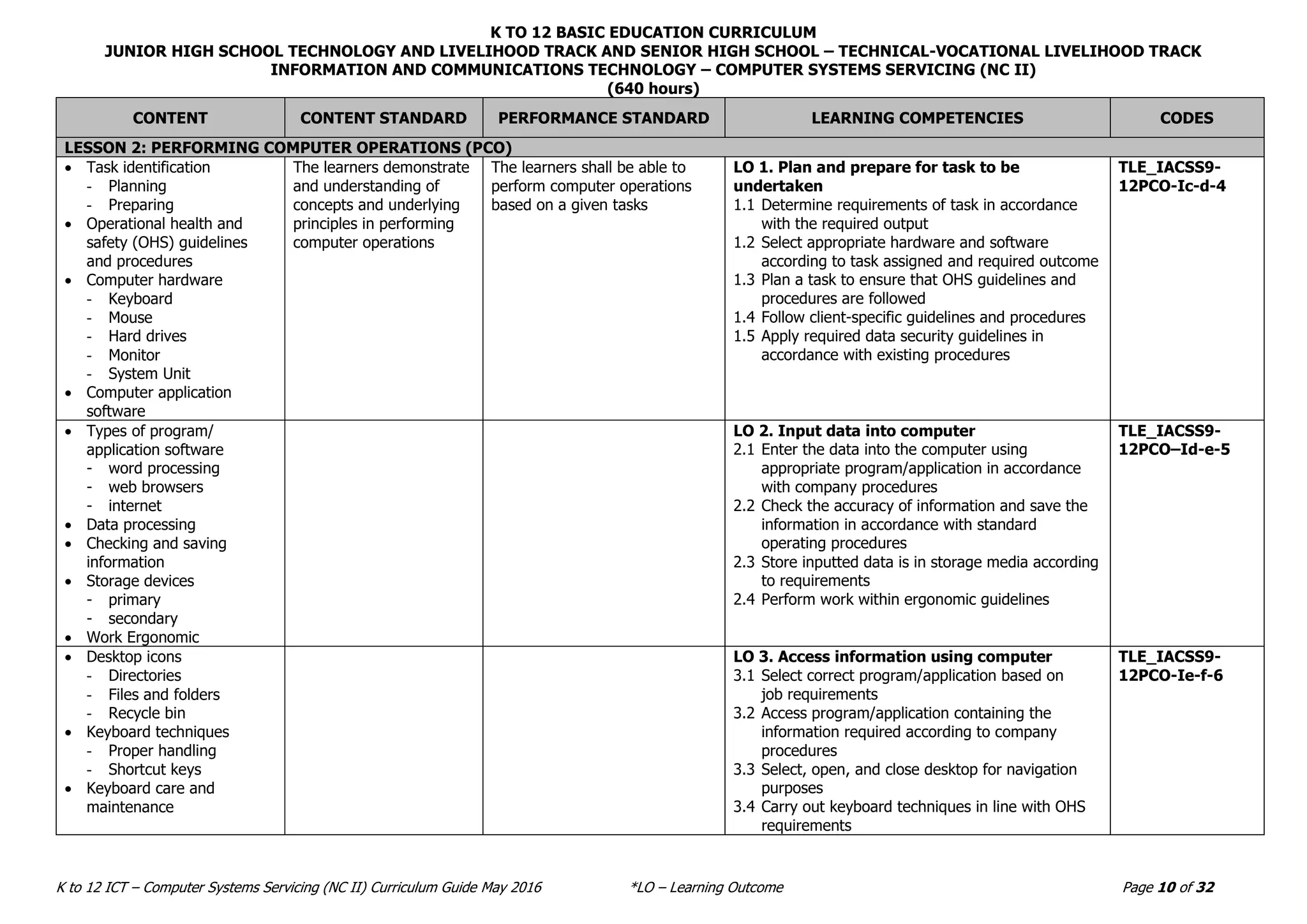 COMPUTER SYSTEM SERVICING NC II CURRICULUM GUIDE | PDF