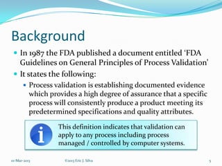 Computer System Validation | PPTX