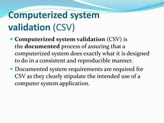 Computer system validation review article by-mahesh b wazade | PPT