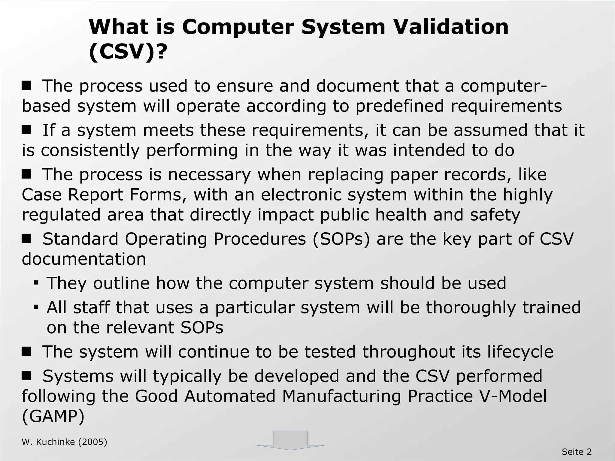 Computer System Validation - The Validation Master Plan | PDF