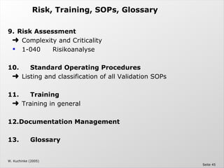 Computer System Validation - The Validation Master Plan