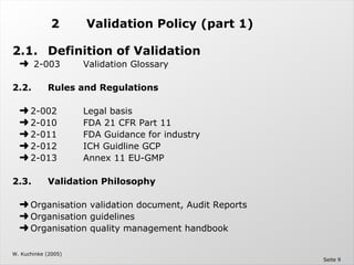 Computer System Validation - The Validation Master Plan