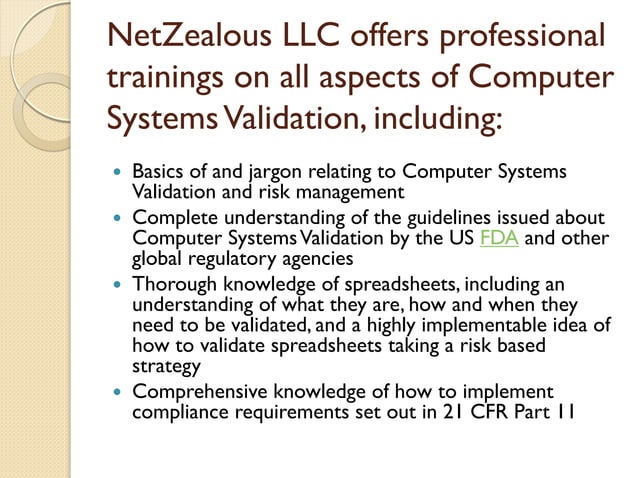Computer System Validation Training | PPT | Free Download
